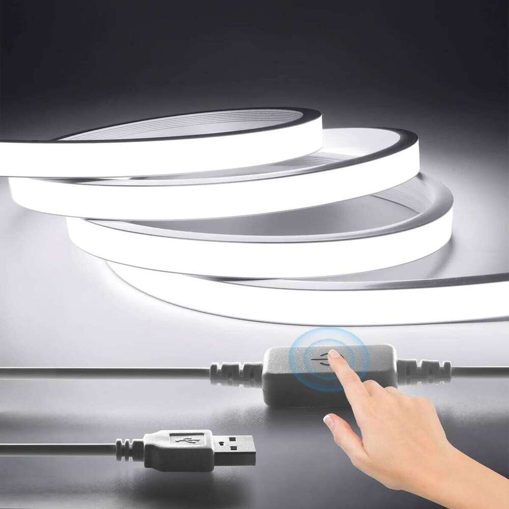USB Touch Sensor Dimmable Switch 5V COB LED Strip Neon Light 320leds/m Waterproof Dimmer Controller Backlight Cabinet Room Decor Z260226