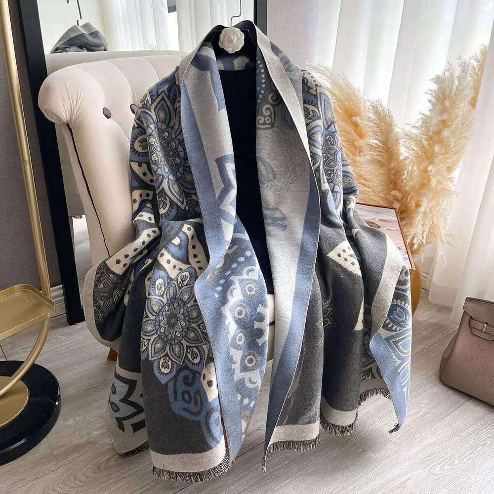 New Women Double Sided Paisley PrintImitation Cashmere Soft Warm Pashmina Shawl Autumn Winter Coldproof Windproof Blanket Scarf Z260226