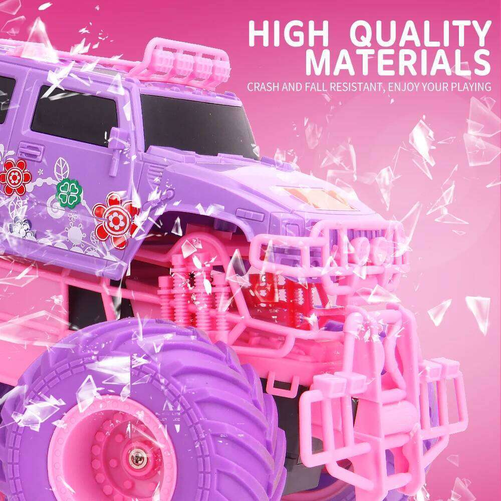 1/12 4WD Rc with Led Lights 2.4G Radio Remote Control Princess Car Buggy Off-Road Truck Girl Kid Game Toy Gift for Children H260227
