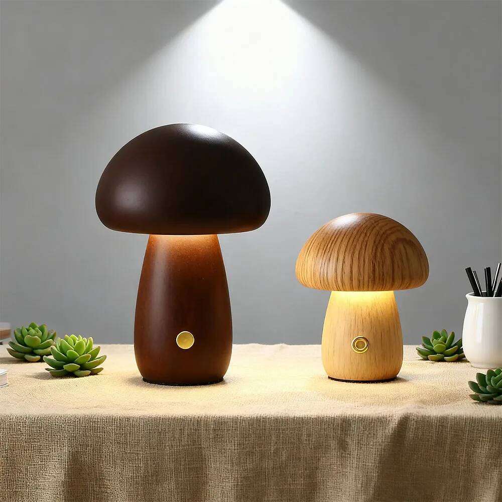 Rechargeable Night light, Dimmable Touch Control lamp, Creative Mushroom Desk for home bedroom bedside light Z260227