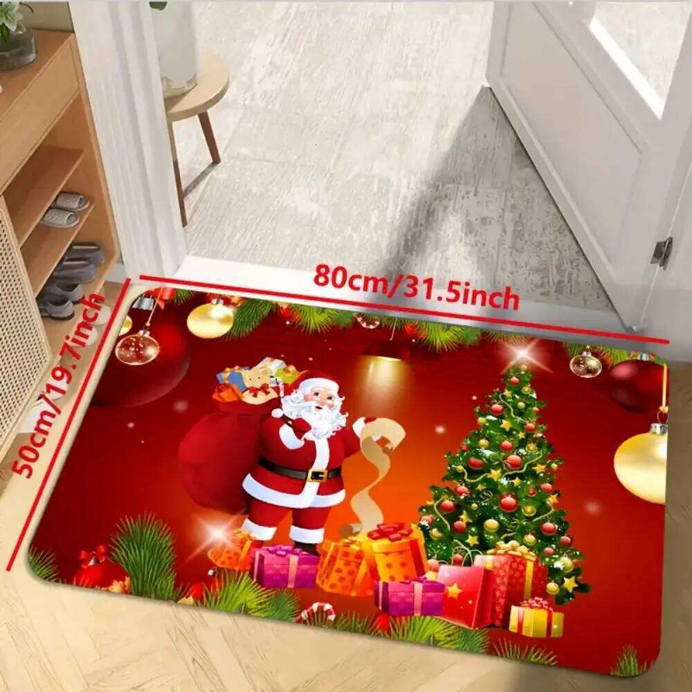 VIKAMA Kitchen Decorative Floor Mat Living Room Bedroom Bathroom Balcony Easy Care Doormat Christmas Decorations H260226