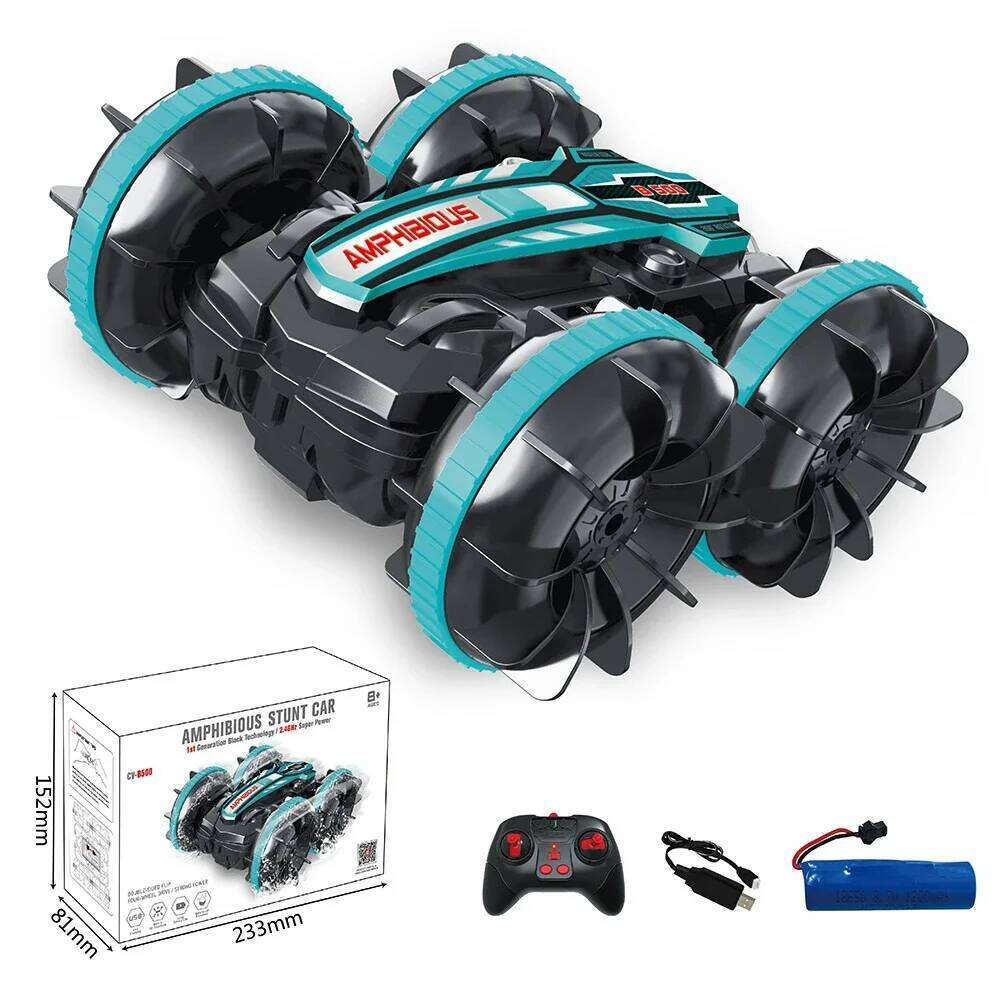 Newest High-tech Remote Control 2.4G Amphibious Stunt RC Car Double-sided Tumbling Driving Children's Electric Toys for Boy H260227