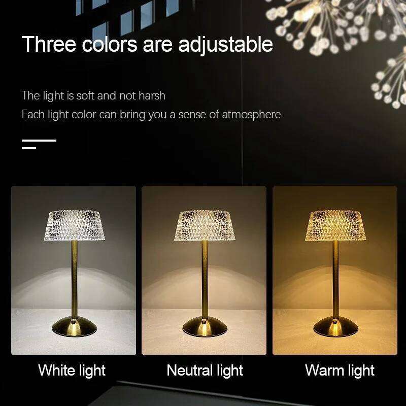 Rechargeable Light Touch Night Lamp Bedroom Study Bedside Atmosphere Decoration Glass LED Table Lamps Z260227