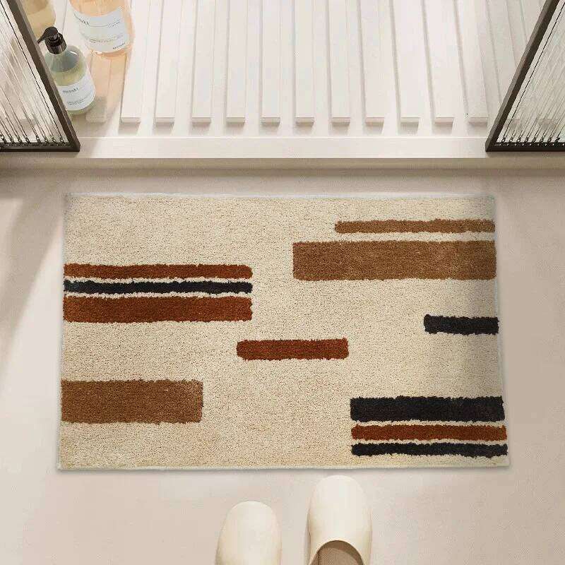 VIKAMA Rug- Flannel Soft Toilet Door Entrance Floor Mat - Bathroom Sink Area Carpet Home Decoration H260226