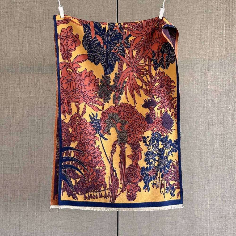 2025 Design Flower Jacquard Print Cashmere Women Winter Pashmina Shawl Wraps Thick Warm Bufanda Stoles Blanket Scarf Z260226