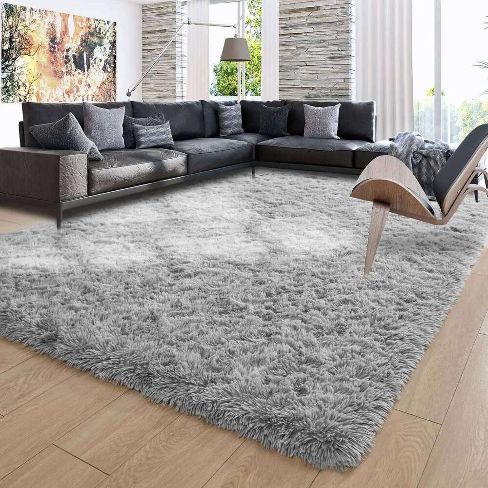 60*90 80*160 90*150 120*180cm Black and Gray Non-Slip Fluffy Artificial Velvet Rugs Thick Plush Carpets for Winter H260226