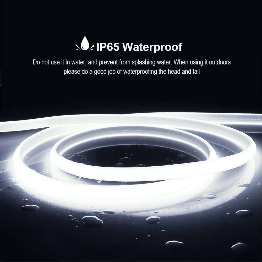 1M-5M 220V Strip Light Waterproof COB LED Tape US /EU Power Plug Flexible Ribbon Lamp For Bedroom Kitchen Outdoor Decor Z260226