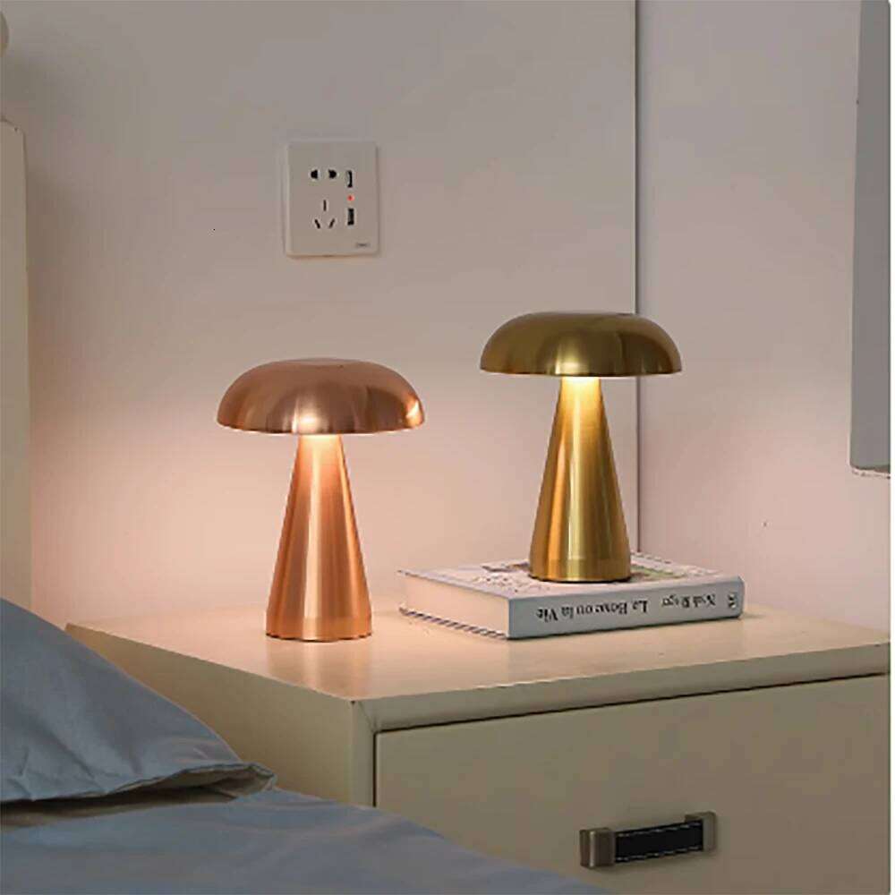 USB Metal mushroom desk lamp charging Living Room Restaurant bar casual learning atmosphere light Touch night Z260227