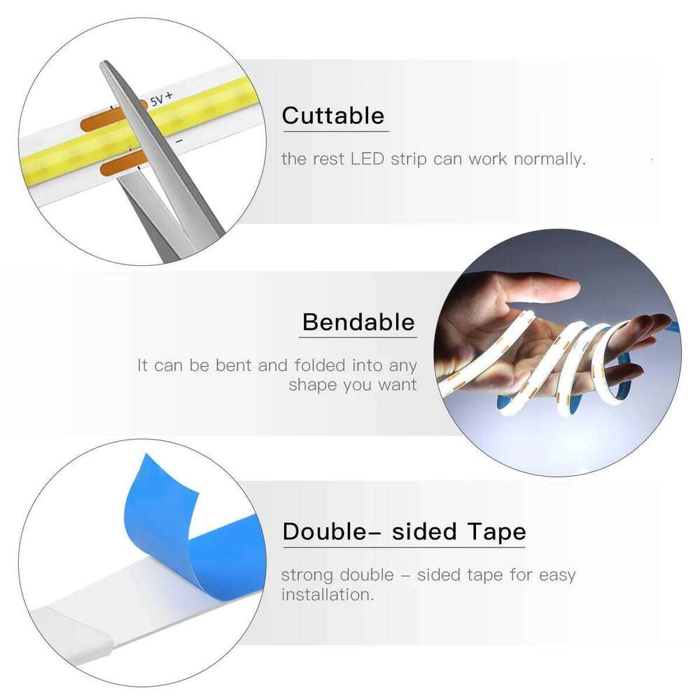 Zigbee 3.0 USB Led tape 320led/m Bedroom Kitchen Light led Strip 5V COB lighting lamps Works with Tuya Smart Life Alexa Z260226