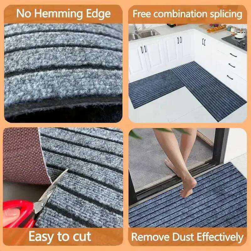 Slip Oil Resistant, Durable Waterproof Anti Fouling Floor Mat, Soft and Thick Striped Carpet, Popular Style H260227 - view 3