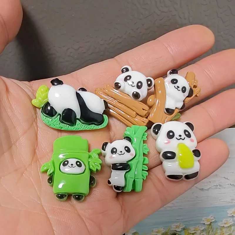 Cute Panda Fridge Magnets 6pcs Chinese Style Resin Home Decor for Whiteboard & RefrigeratorT260227
