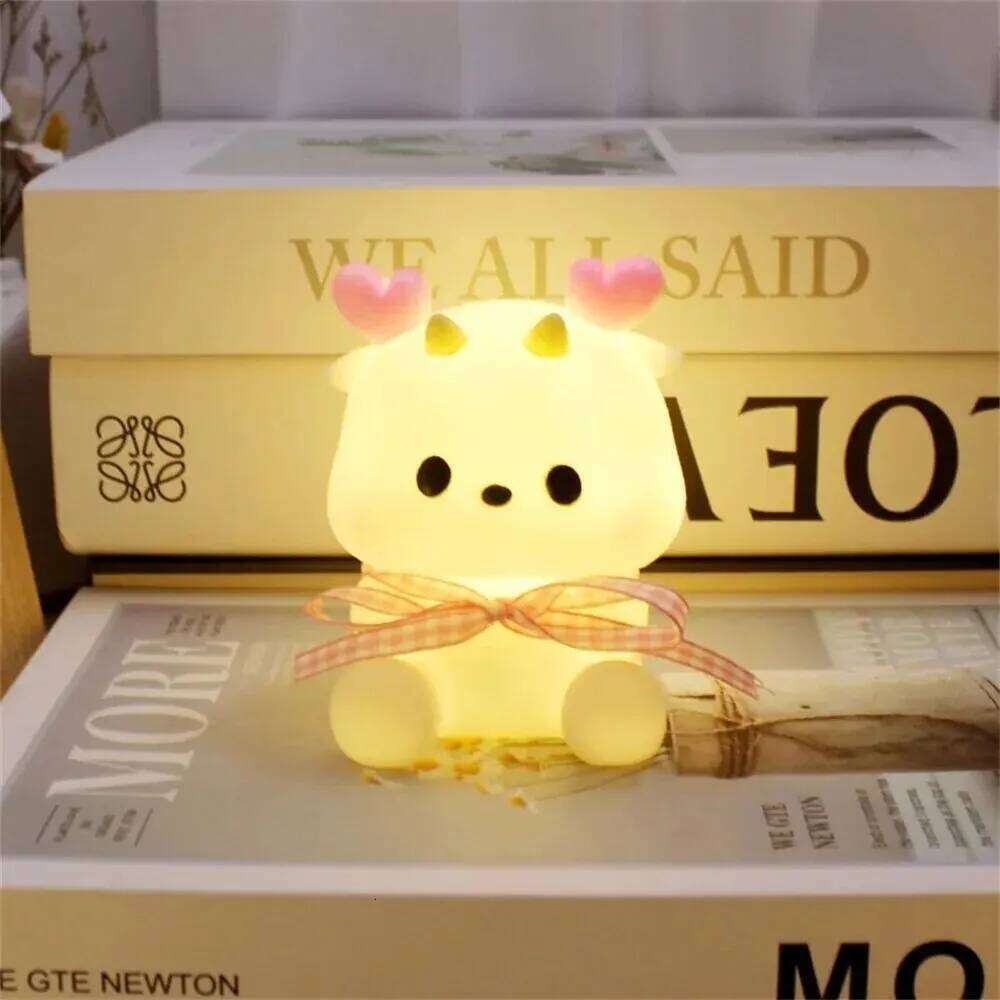 1PC Pink LED Cartoon Dragon Night Lamp ,Bedroom Bedside Light For Kids Friend Holiday Gifts Z260227