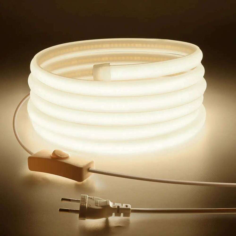 220V COB Strip Light RA90 Super Bright 280LEDs/m Flexible Outdoor Lamp Waterproof LED Tape With EU Power Plug Z260226