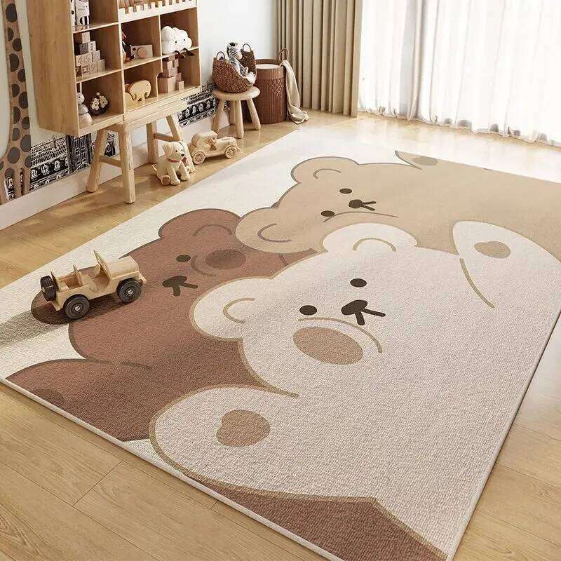 Cartoon Children's Flannel Carpet Carpets Bed Washroom Floor Mat Rug Dining Rugs for Living Room Decoration Maison H260226