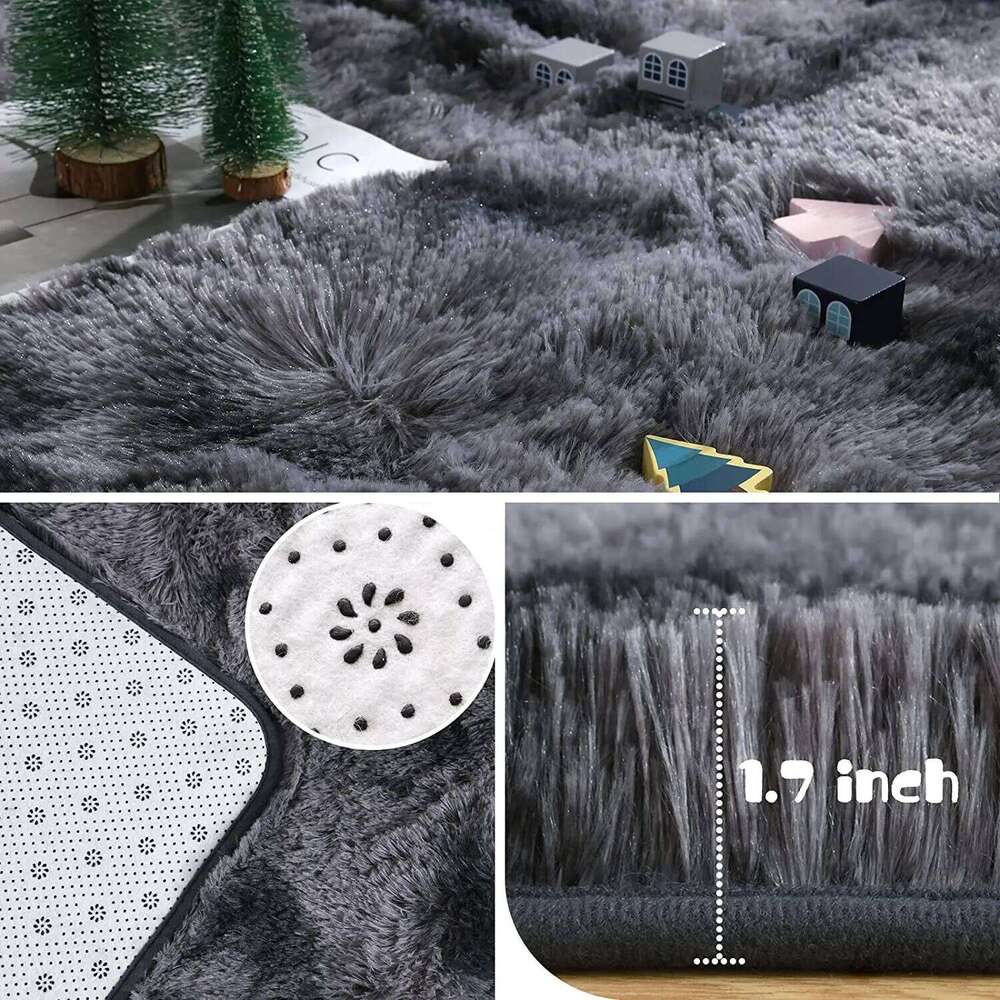 VIKAMA Plush Tie-Dye Living RoomHome Decor Children's Bedroom Fluffy Carpet Non-Slip Blanket Bedside Design Room Play Mat H260227 - view 3