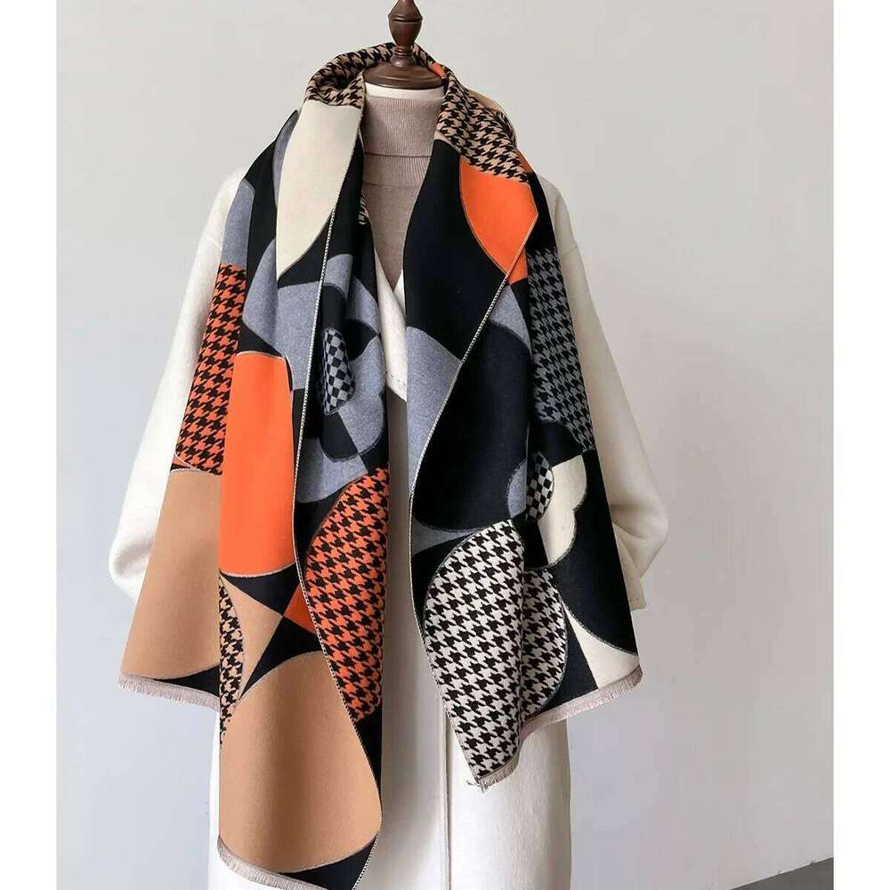 2024 Fashion Lattice Print Cashmere Shawl Wrap Women Winter Autumn Warm Large Pashmina Bufanda Scarf Thickened Female Hijab Lady Z260226