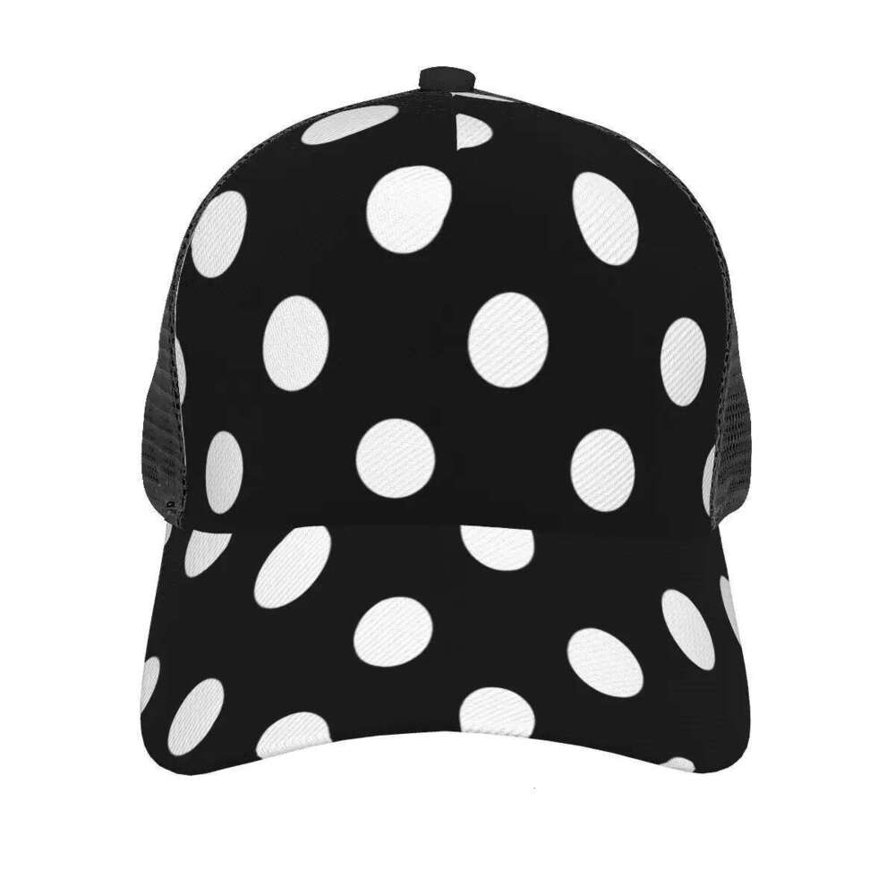 Mesh Baseball Cap Men Women Black White Polka Dot Dad Unisex Hip Hop Outdoor Hat Gorras Z260226