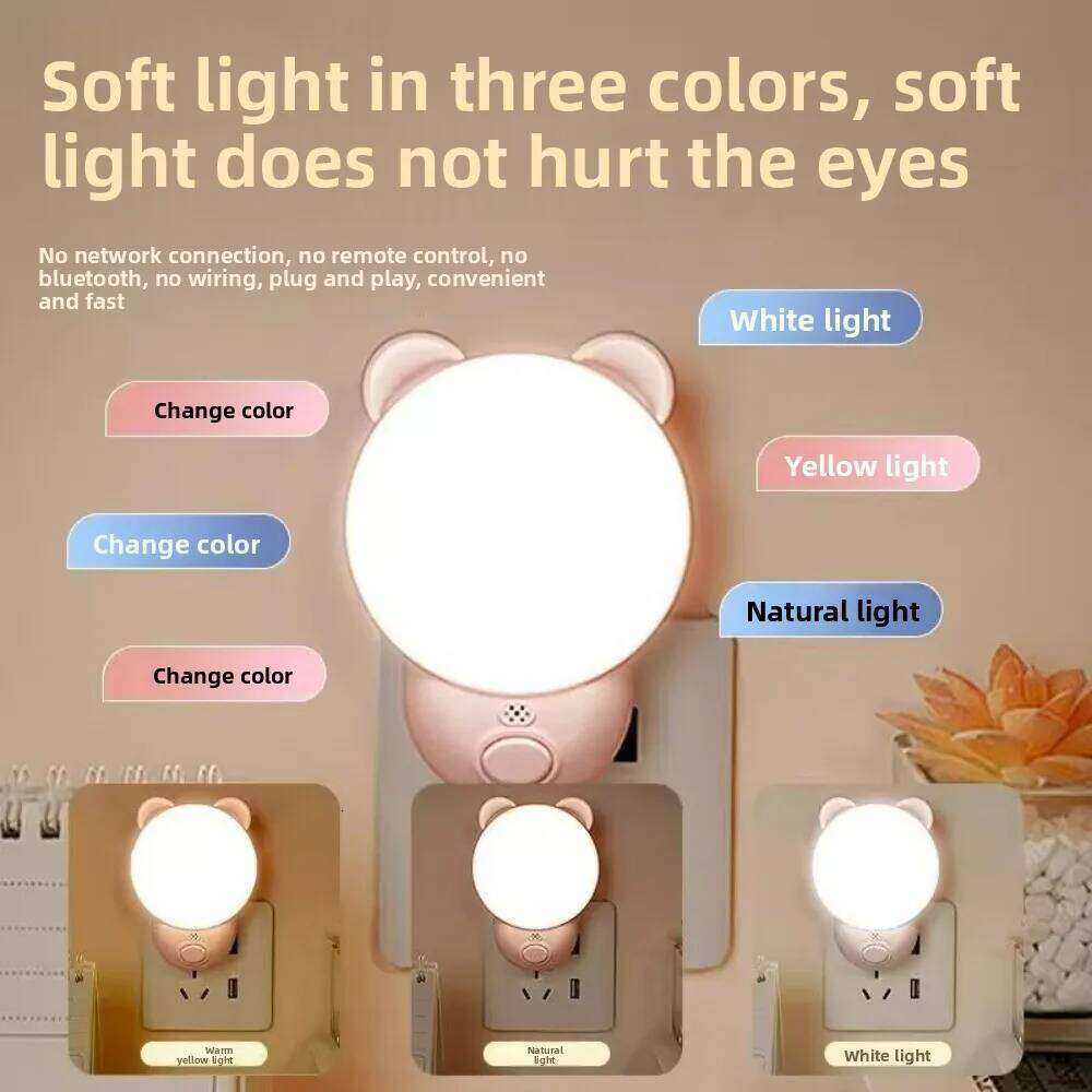 Smart Voice Night - Sound-Activated Sensor Bedside Sleep Companion Light Remote Control Desk Lamp for Bedroom Z260227