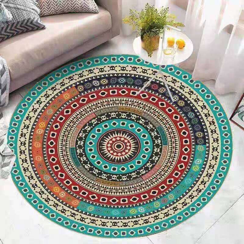 Nordic Computer Round Carpet Modern Living Room Coffee Table Home Bedroom Bedside Hanging Basket Rocking Chair Mat H260226