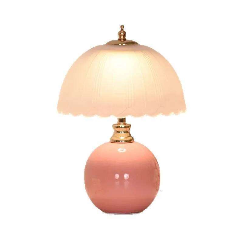 Luxury Cream Table Lamp Creative Atmosphere Night Light for Bedroom Nightstand USB Plug Z260227