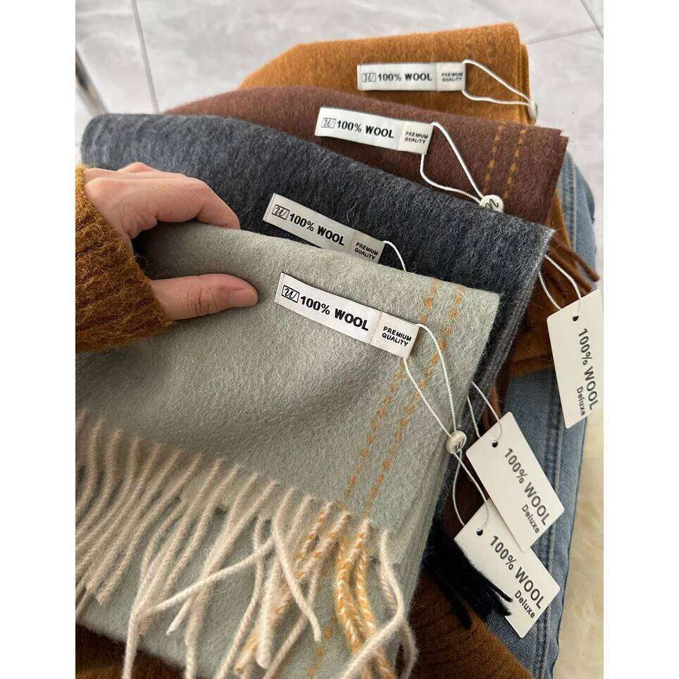 Elegant Good Quality 100% Wool Scarf Women Men Autumn Winter Neckerchief Shawl Long Korea Style Fashion Deluxe Muffler Z260226