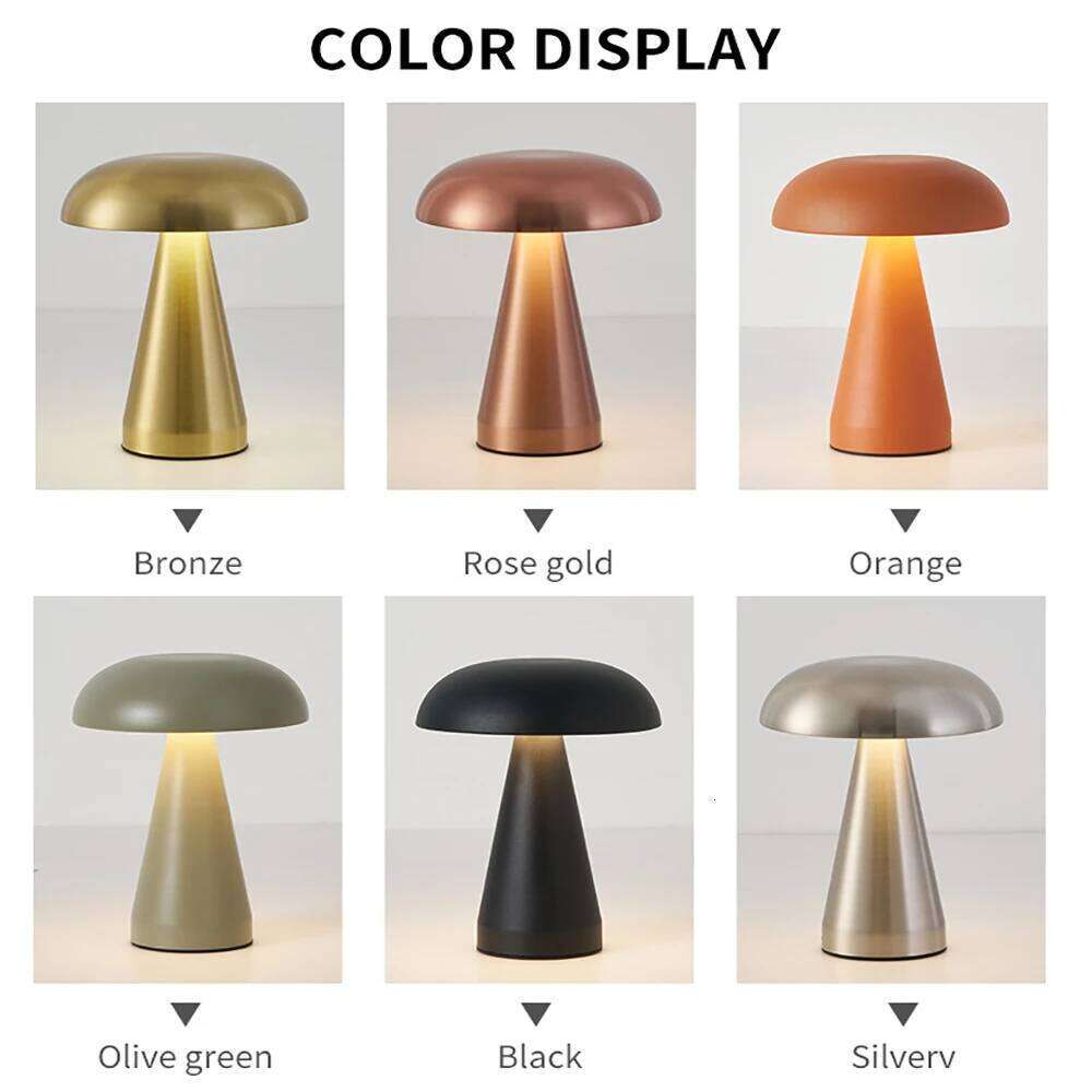 USB Metal mushroom desk lamp charging Living Room Restaurant bar casual learning atmosphere light Touch night Z260227