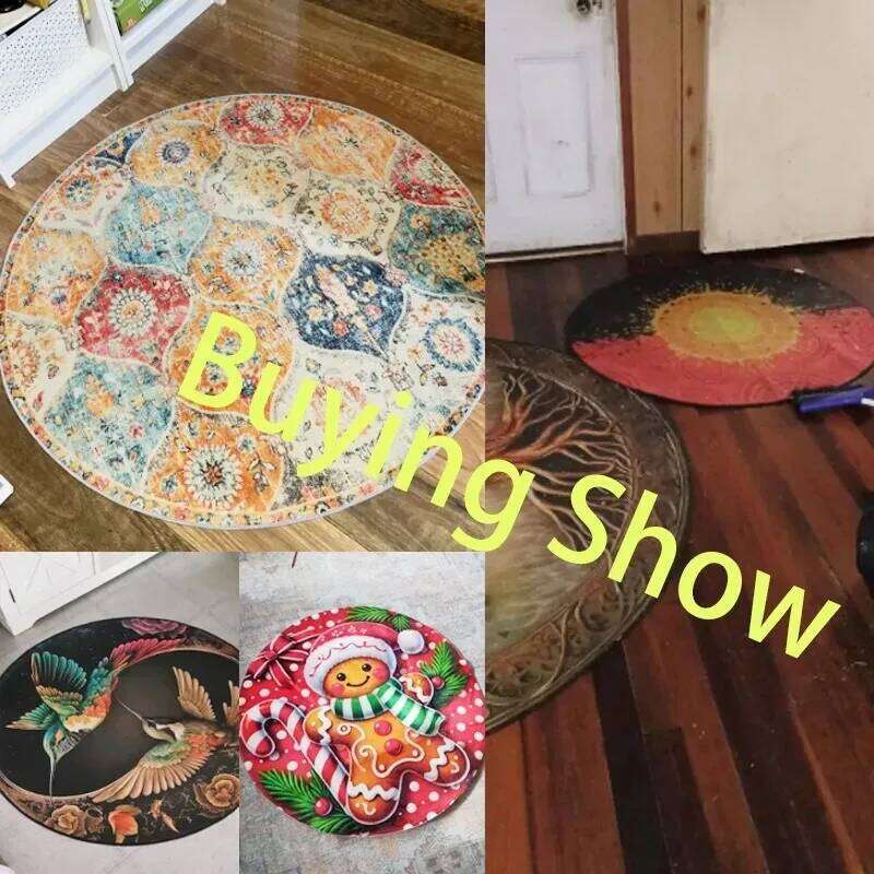 Cute Animals Print Large Area Round Rug Non-Slip Wear-resistant Circle Carpet for Living Room Bedroom Soft Floor Mat Home Decor H260227 - view 7
