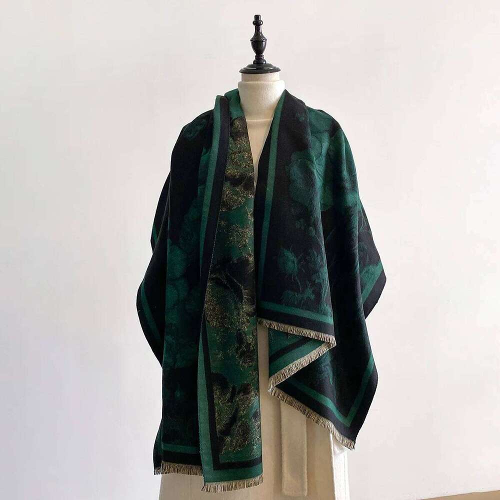 Luxury Winter Women's Imitation Cashmere Shawl Thick Warm Jacquard Scarf High Quality Two-Sided Pashmina Wrap for Ladies Brand Z260226