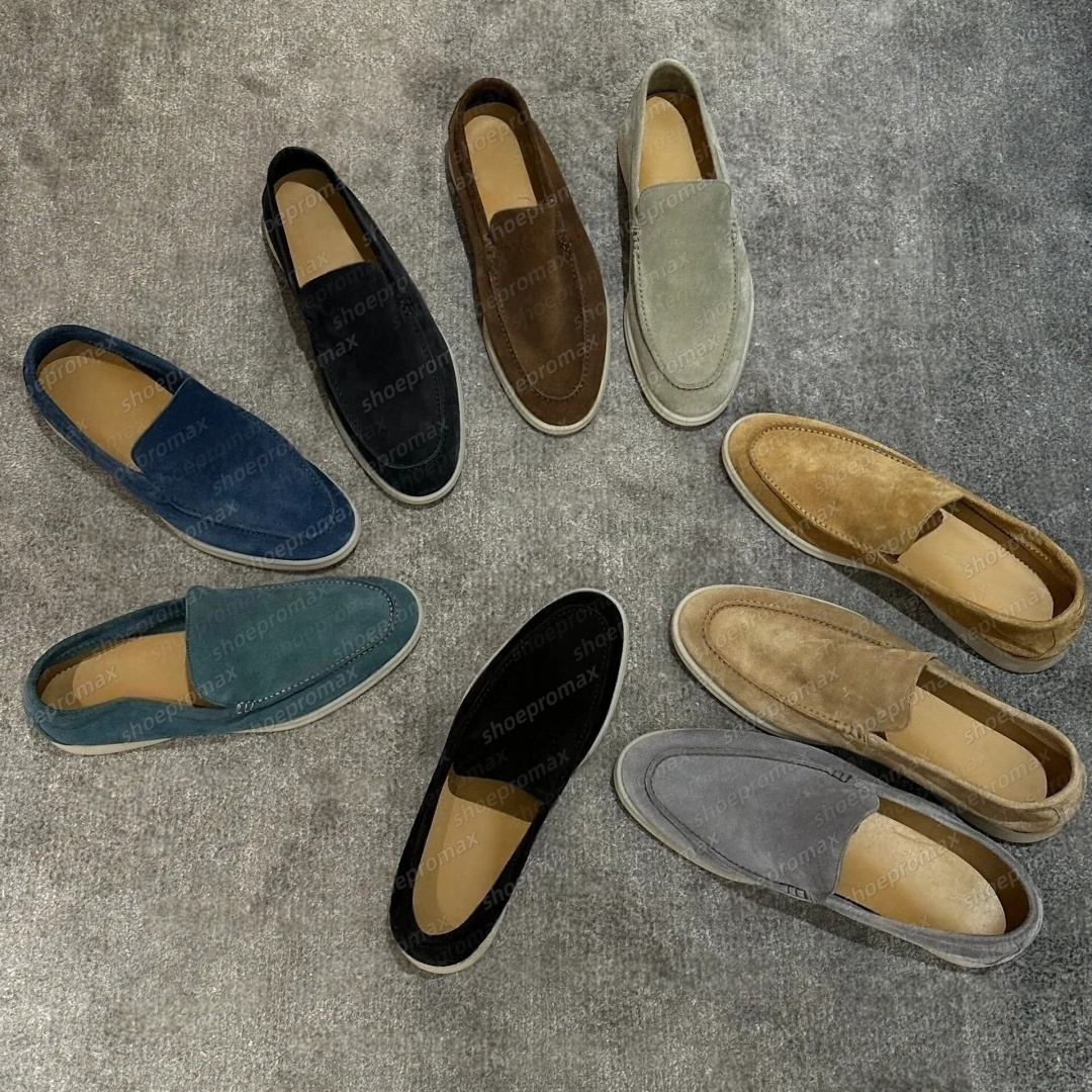 Shoes With Box Loafers womens mens Summer Walk Charms Leathers Suede Designer Sandals Shoes Leather casual shoe Women Luxury Designers Sneakers Size EUR35-46