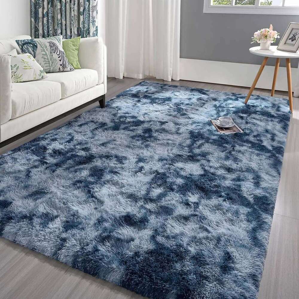 VIKAMA Plush Tie-Dye Living RoomHome Decor Children's Bedroom Fluffy Carpet Non-Slip Blanket Bedside Design Room Play Mat H260226
