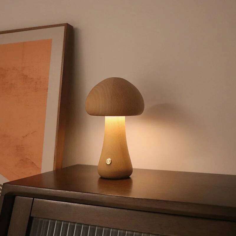 Cute Wooden Mushroom Night Light--VIP Z260227