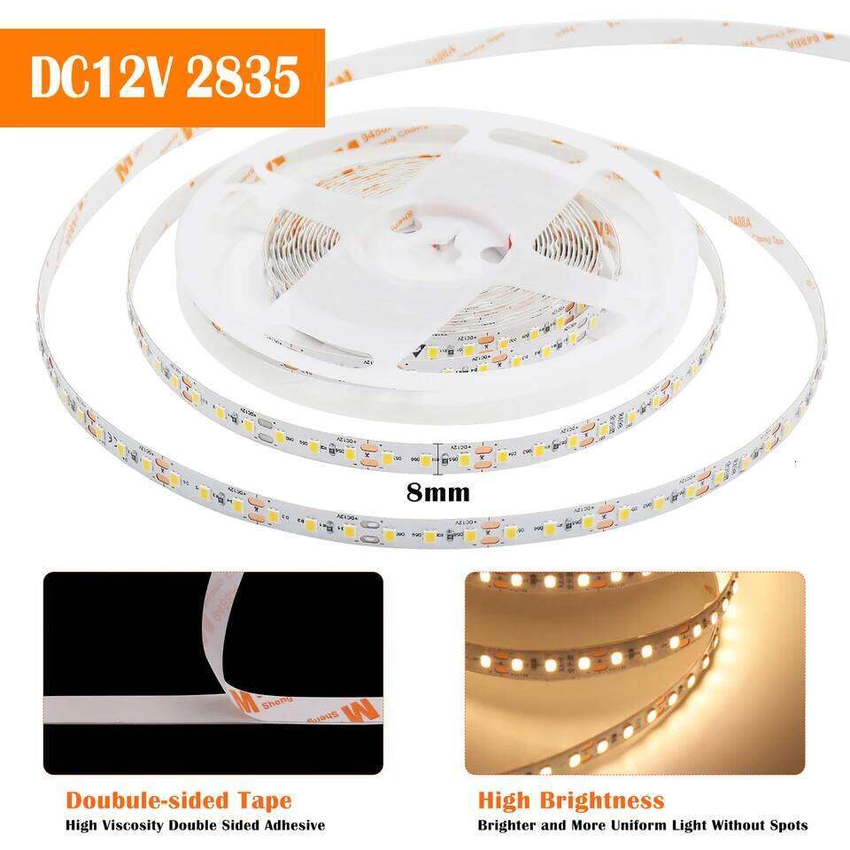DC 12V 24V RA98 LED Strip SMD 2835 120LEDs/M 2700K 3000K 4000K 5000K 5500K 6000K IP20 Flexible Ribbon Rope Light 5M 10M/Roll Z260226