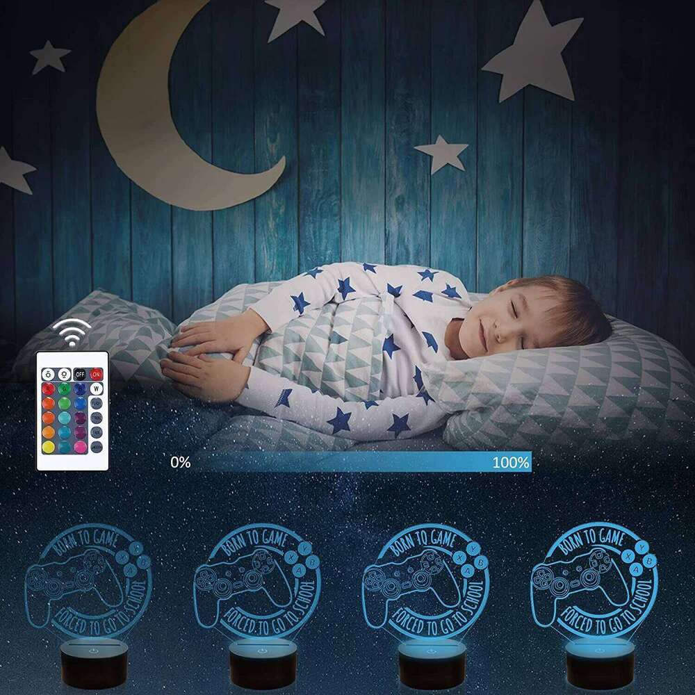 Gamepad 3D Setup RGB Gaming Room Children's Bedroom Night Lights LED Table Lamp for Playstation Lighting Gifts Z260227