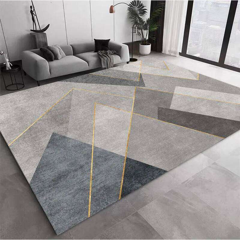 VIKAMA Nordic modern geometric large area anti-fouling crystal velvet carpet bedroom non-slip living room sofa Rugs H260227 - view 4