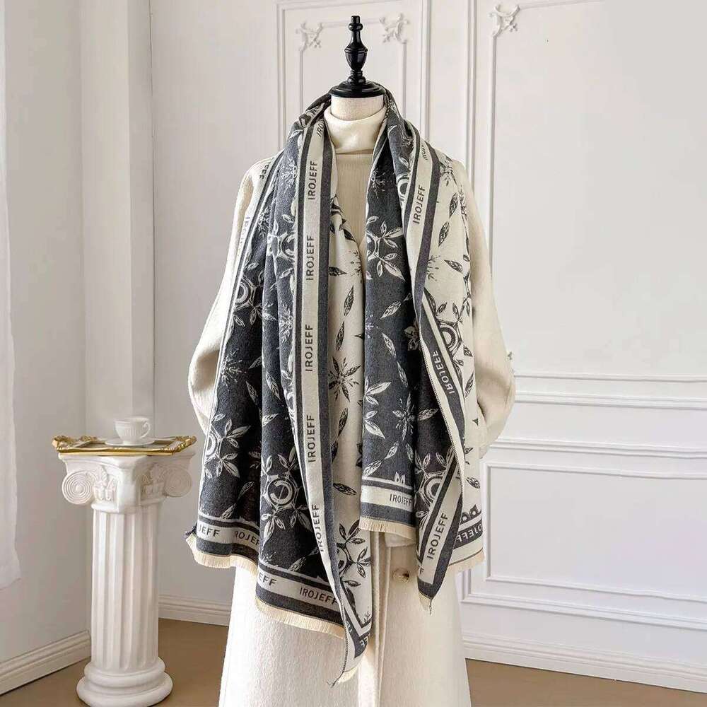 2025 Elegant Jacquard Design Imitation Cashmere Soft Warm Fringe Shawl Autumn Winter Coldproof Windproof Blanket Scarf Z260226