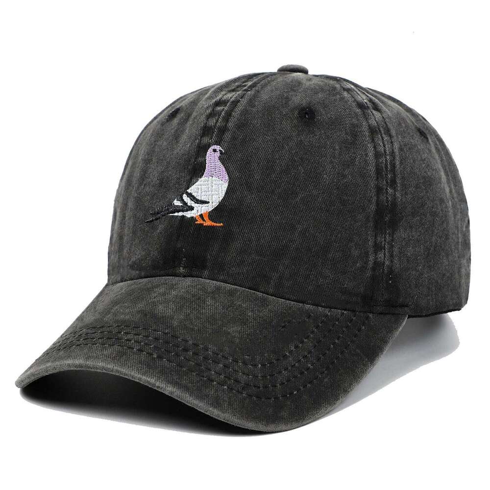 1pc Embroidered Pigeon Embroidered, Washed, Sunscreen Men's and Women's Outdoor Sports Hats, Fishing, Casual Wear Z260226