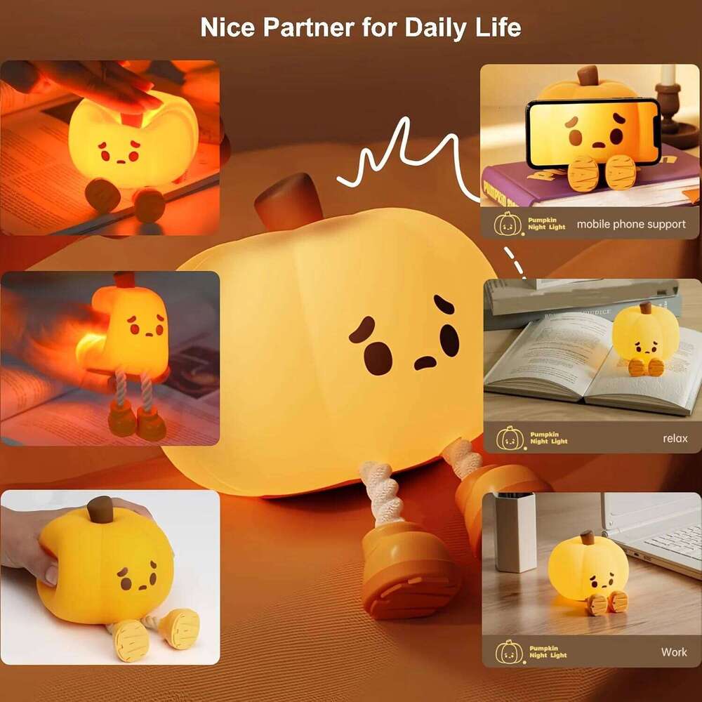 Pumpkin Night Light,Touch-sensitive dimming,30-minute timer.Ideal for festive ambiance, home decor lighting and gift-giving Z260227