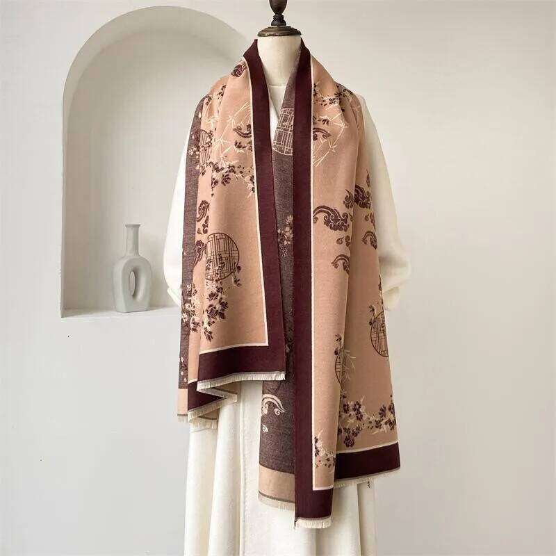 2024 New Luxury Warm Poncho Cashmere Winter Women Scarf Shawl Wraps Female Pashmina Bufanda Echarpe Thick Travel Blanket Z260226