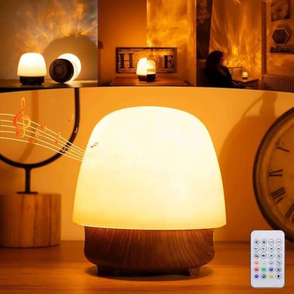 Ripples Lamp Ocean Water Projector Light Bluetooth Speaker 16 Color Atmosphere for Home Decor Night Lights Z260227