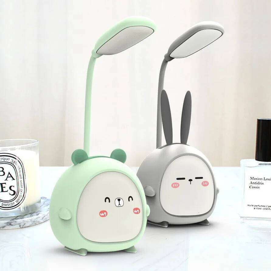 Desk Rabbit Cute Cartoon Lamp USB Rechargeable LED Reading Eye Protection Colorful Night Light New Z260227
