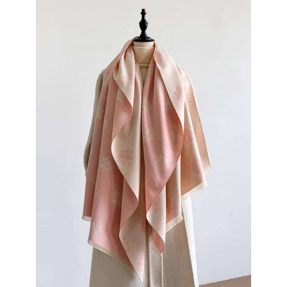 New Winter Elegance Women's Pattern Scarf - Thick Faux Pashmina Two-Sided Shawls, Cozy Warm Foulard & Female Blanket Wraps Z260226