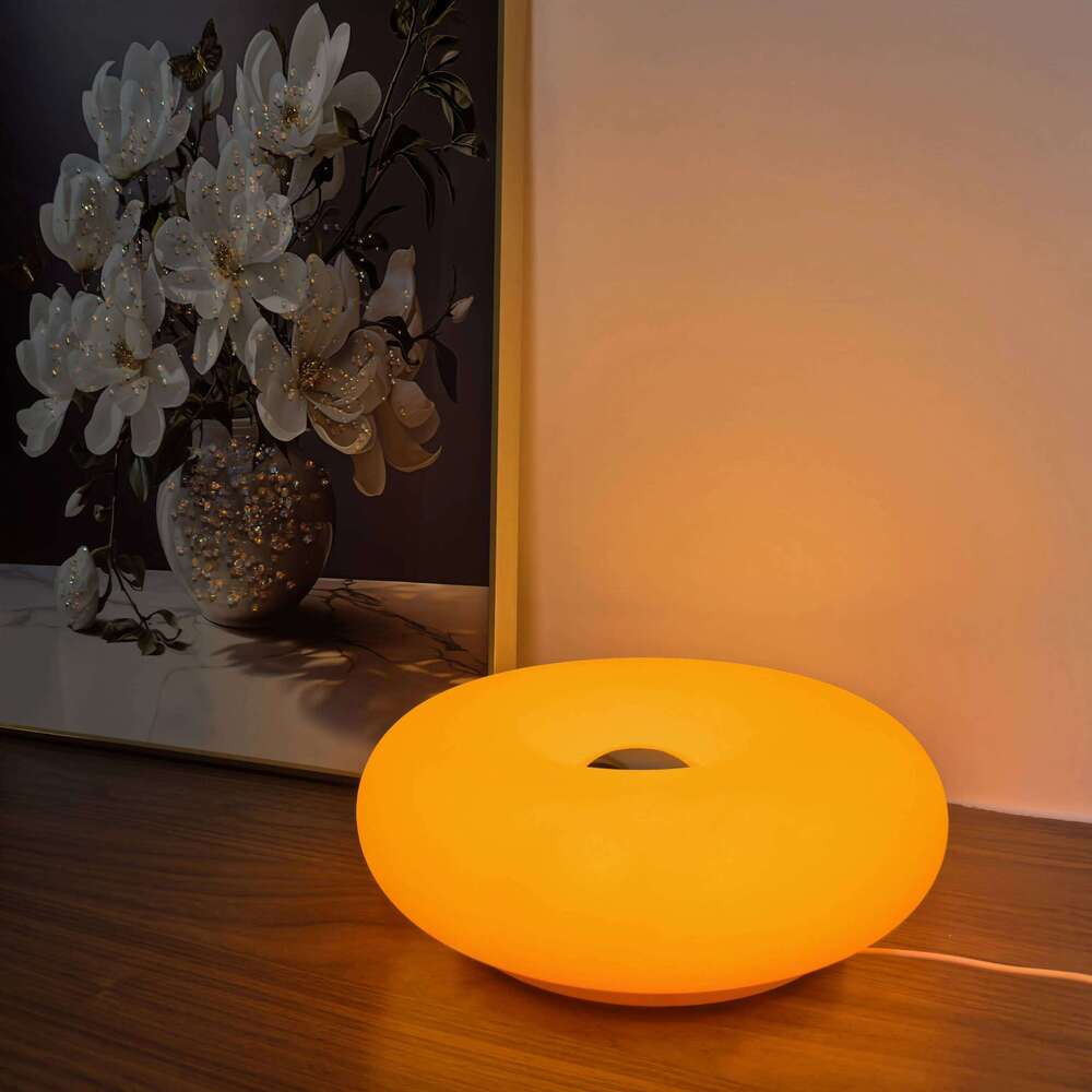 USB plug Doughnut table lamp bedroom bedside ambient light Bauhaus living dining room decorative lightNot glass Z260227