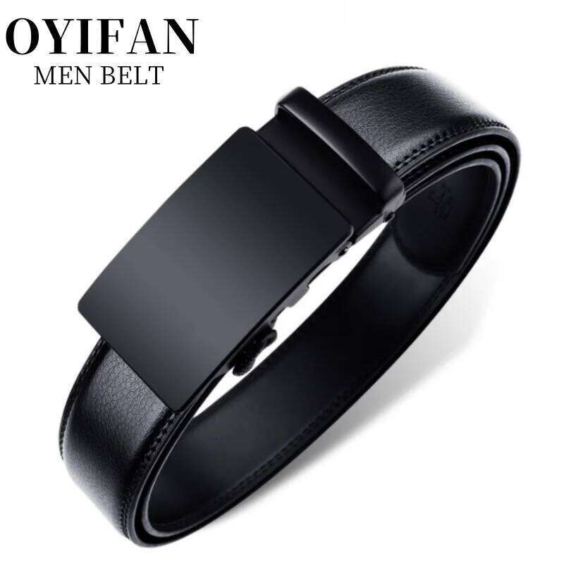 Automatic Buckle High Quality Brown/Black Genuine Leather Belts with Adjustable Ratchet Belt for Men 26H0227