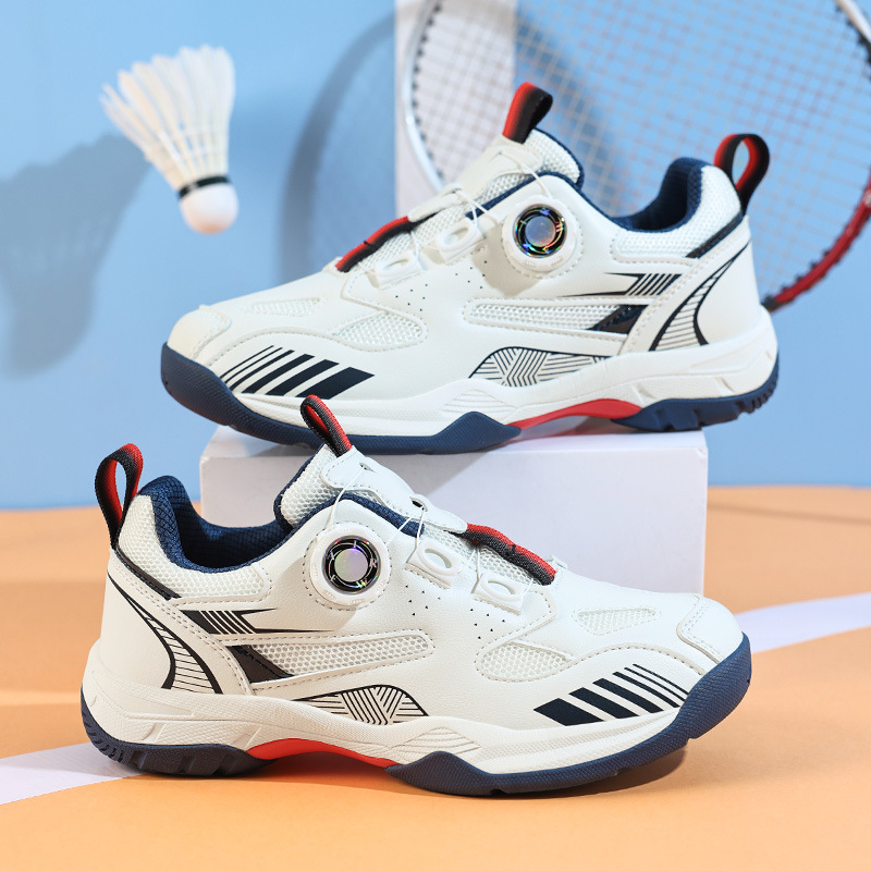 Free shipping Children's badminton shoes with adjustable buckle suitable for men's , women's and young boys and girls Perfect for light