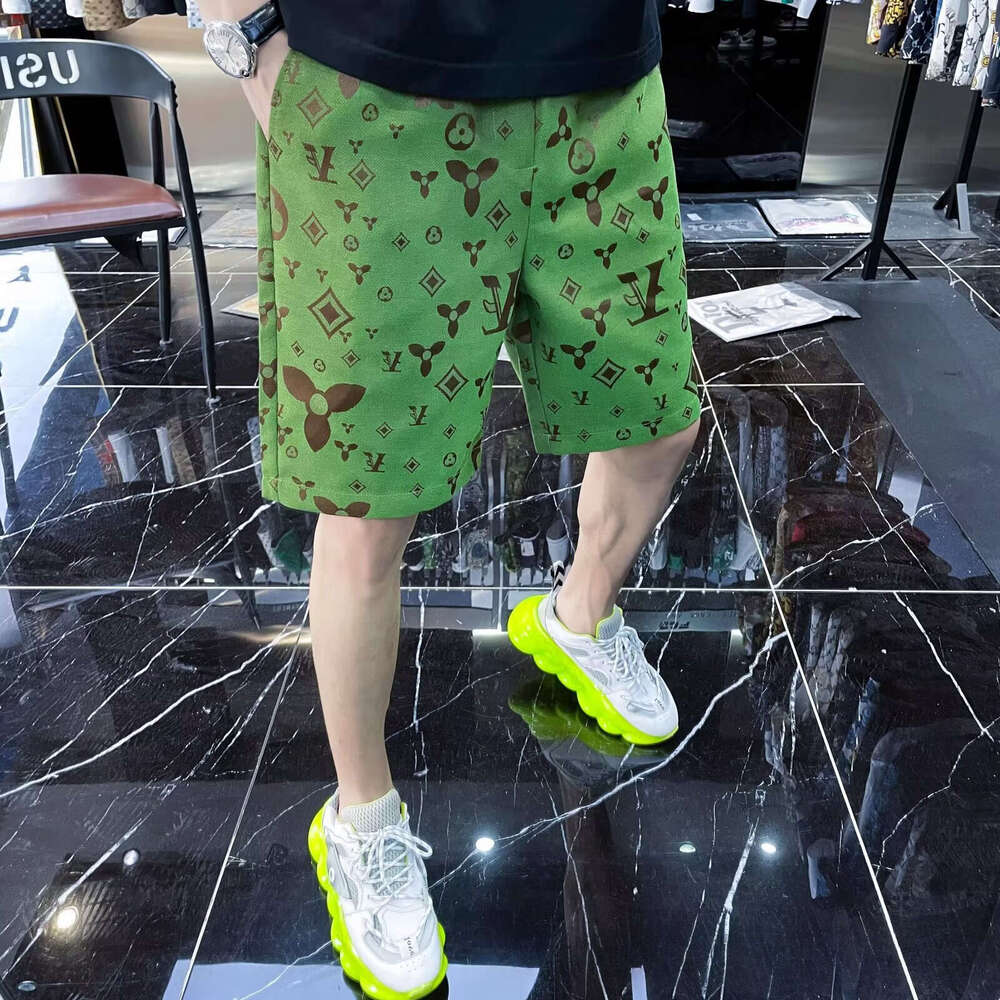 High-End Jacquard Casual Shorts For Men, Trendy Brand, Summer New Men's Beach Shorts, Mid-Length Pants