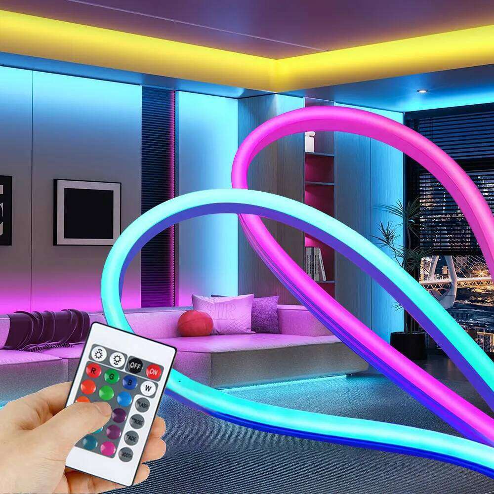 5M Neon LED Lights USB 5V Strip IP65 Waterproof Control Led Flexible Diode Decoration For Home Living Room Decor Lighting Z260226