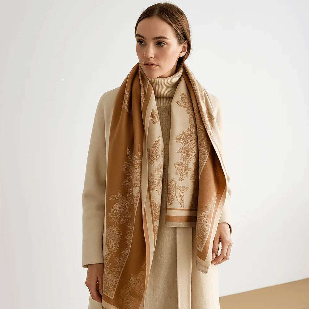 Cozy Retro Faux Cashmere Thick Warm Women Wraps Luxury Scarf Winter Season Z260226