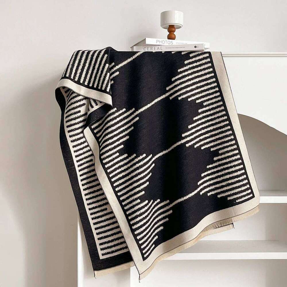 Autumn New Niche Striped Women's Winter Cold and Warm Student Scarf Air Conditioner Shawl Outside Z260226