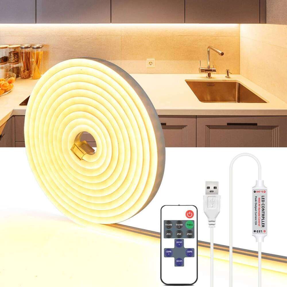 5V Neon LED lamp Strip adhesive Tape for home Stair Closet Kitchen Wardrobe luz led USB lampara 3m 2m 1m Dimming Night Lights Z260226