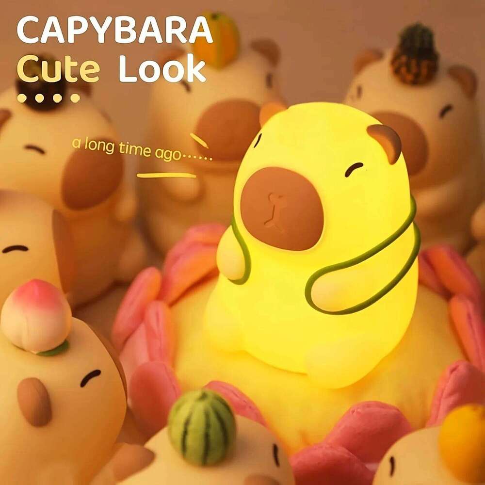 Capybara Night with Turtle Backpack Rechargeable, Timer Function Home Decor Ambient Light Birthday & Christmas Gift Z260227